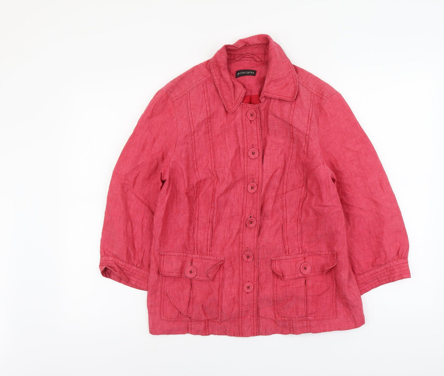 Principles Womens Pink Jacket Size 14 Button