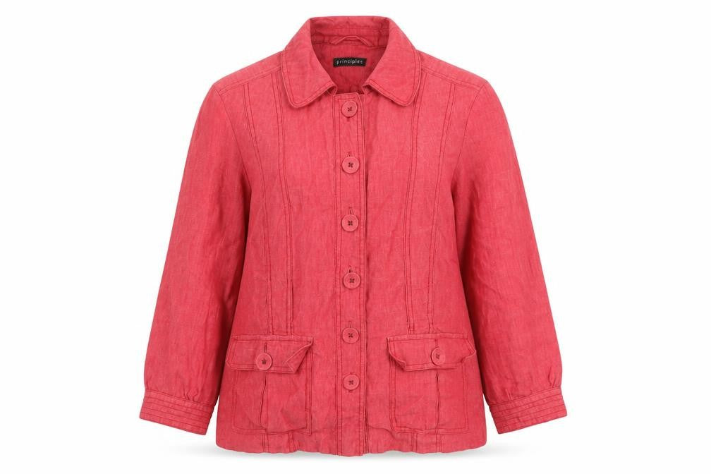 Principles Womens Pink Jacket Size 14 Button