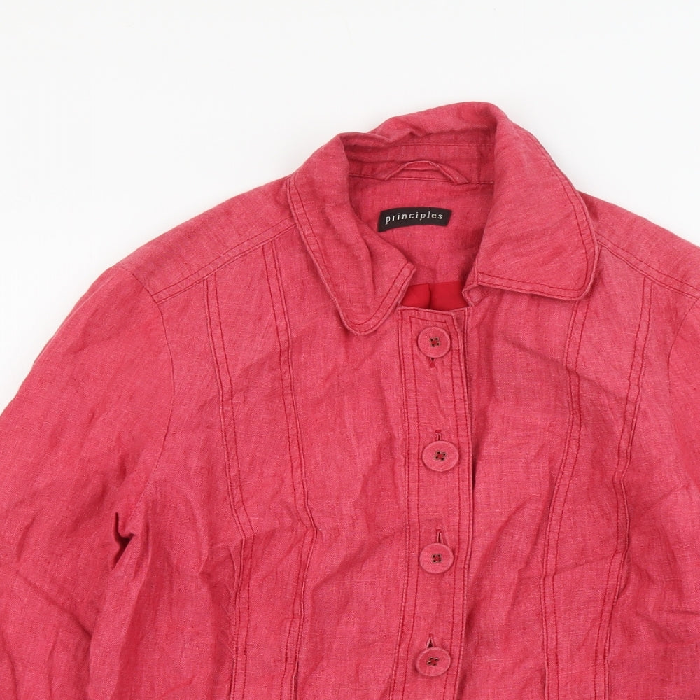 Principles Womens Pink Jacket Size 14 Button