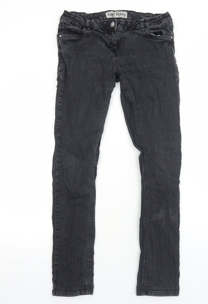 George Womens Black Cotton Skinny Jeans Size 12 Regular Zip