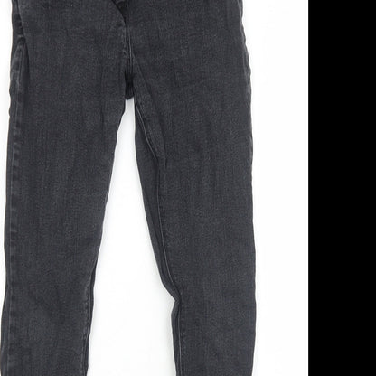 George Womens Black Cotton Skinny Jeans Size 12 Regular Zip