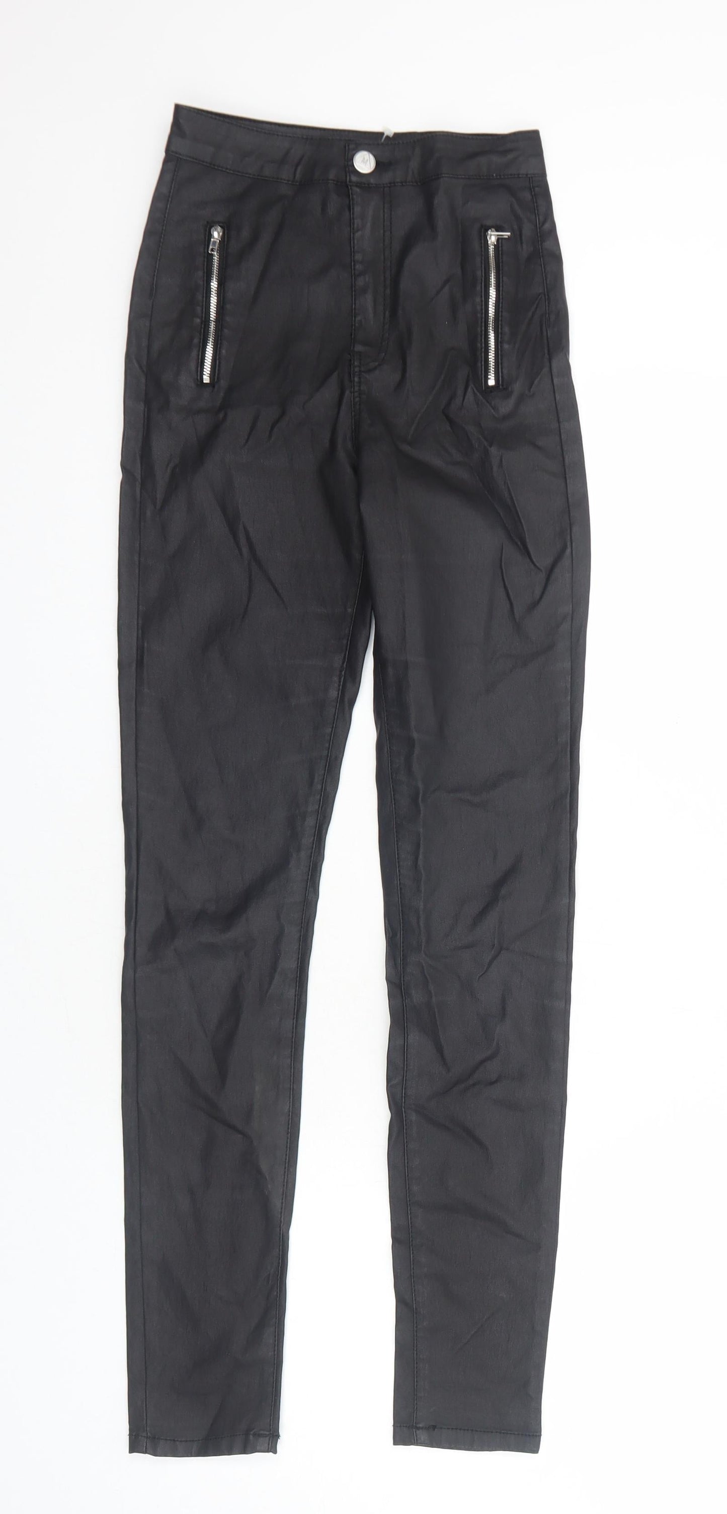 Womens UK Size 8 Missguided Regular Fit  Black Trousers