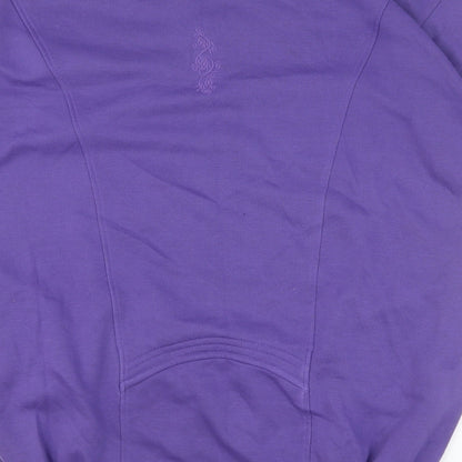 Preworn Womens Purple Cotton Pullover Sweatshirt Size S Zip - Size S/M