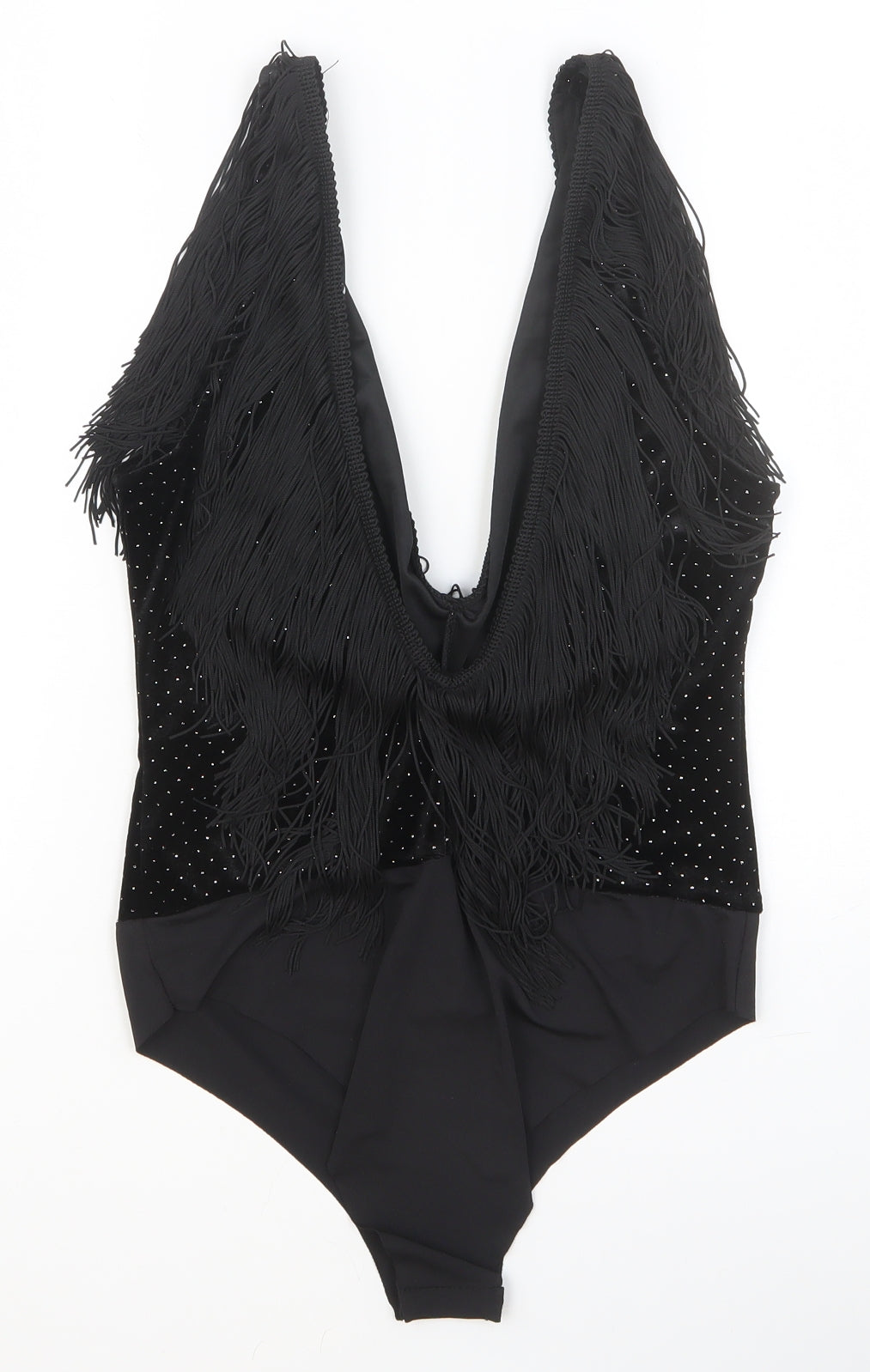 Zara Womens Black Polyester Bodysuit One-Piece Size M Button