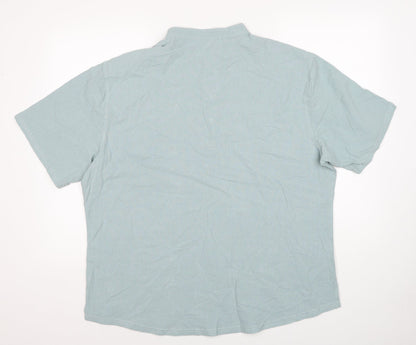 Siimhwrss Womens Blue Polyester Basic Blouse Size 3XL Round Neck