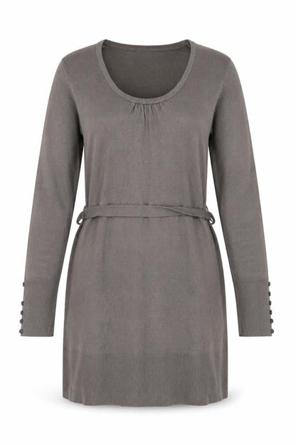 Papaya Womens Grey Acrylic Jumper Dress Size 12 Scoop Neck Pullover