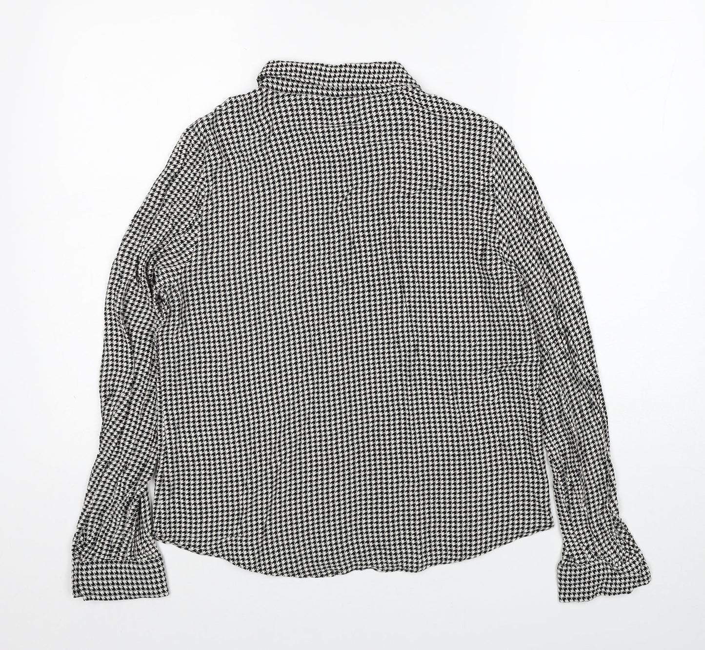 Womens UK Size L Zara Black Basic Button-Up