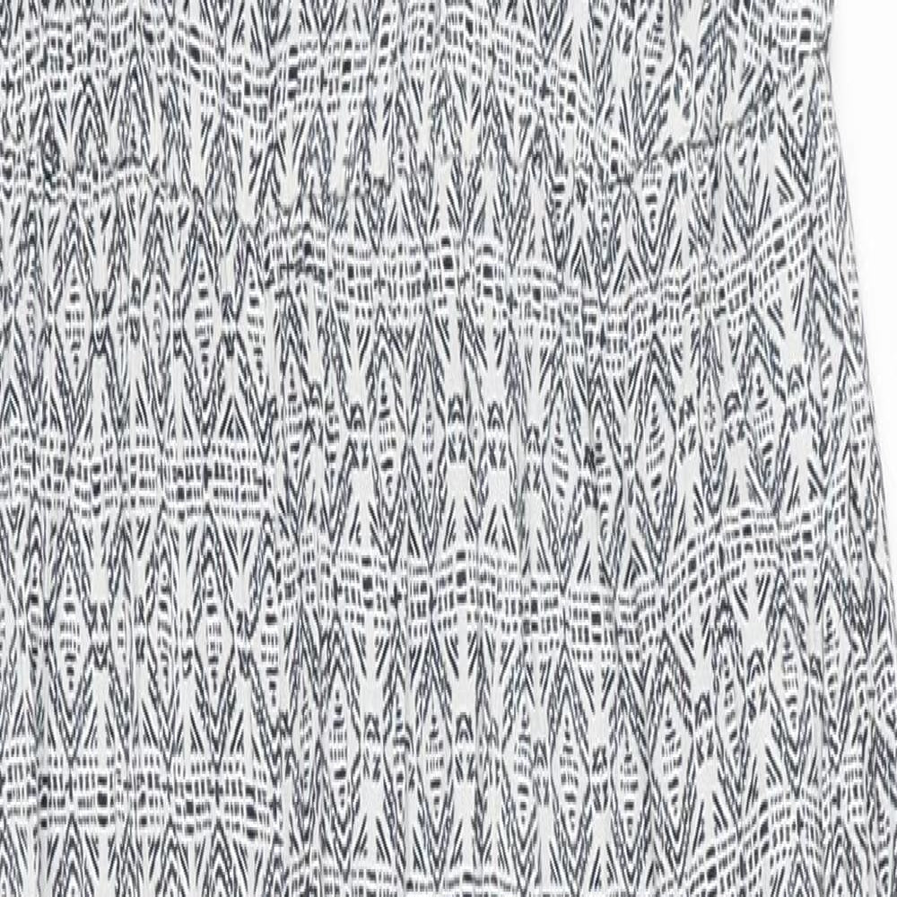 Zara Womens Blue Geometric Viscose Jumpsuit One-Piece Size M Pullover