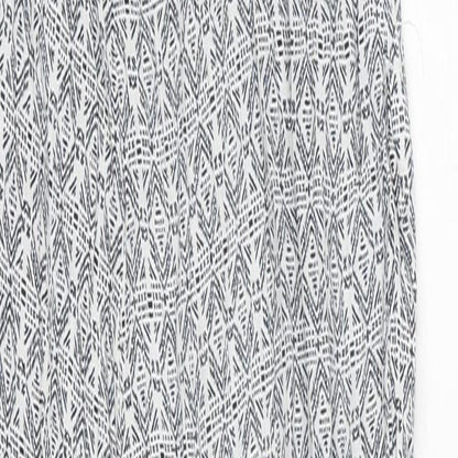 Zara Womens Blue Geometric Viscose Jumpsuit One-Piece Size M Pullover