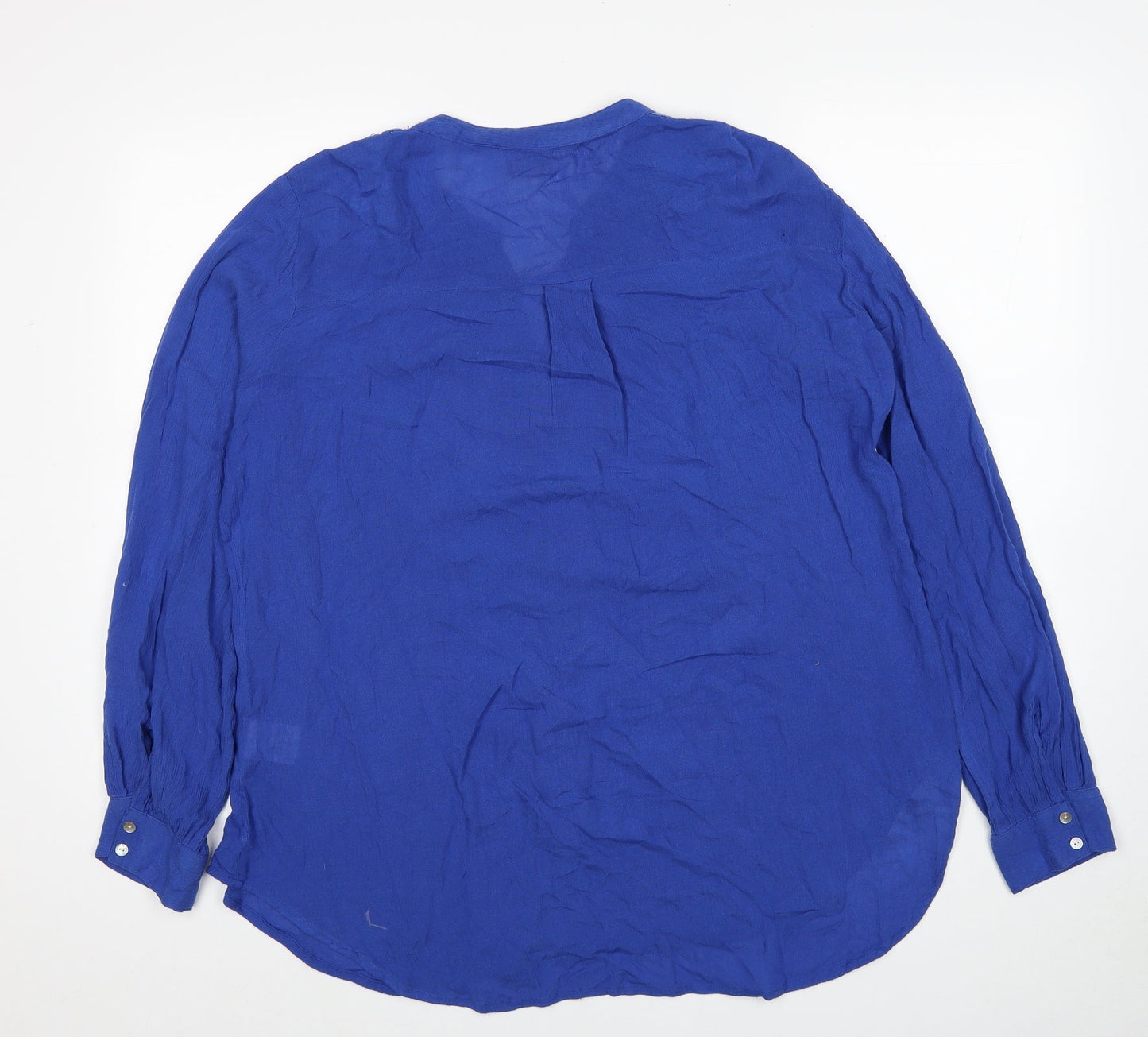 Womens UK Size S Together Blue Basic Button-Up