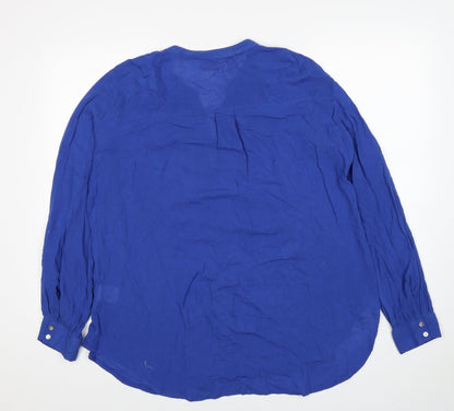 Womens UK Size S Together Blue Basic Button-Up