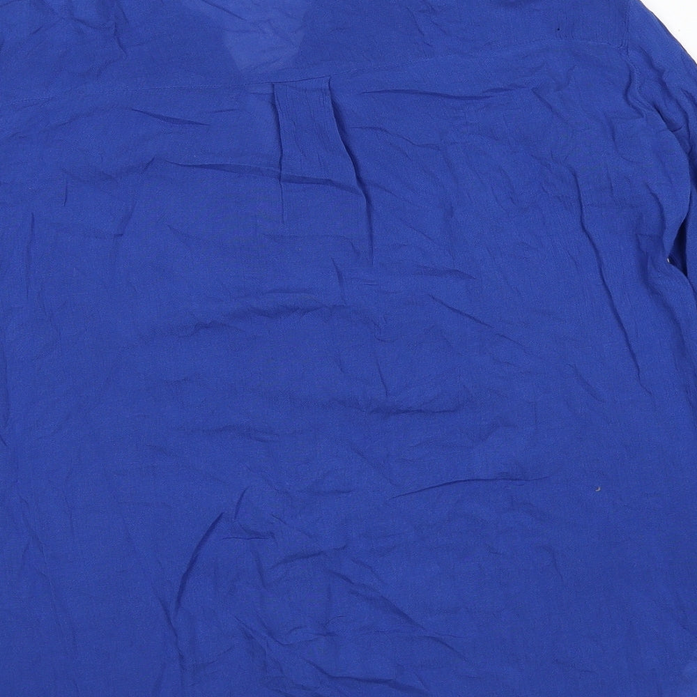 Womens UK Size S Together Blue Basic Button-Up