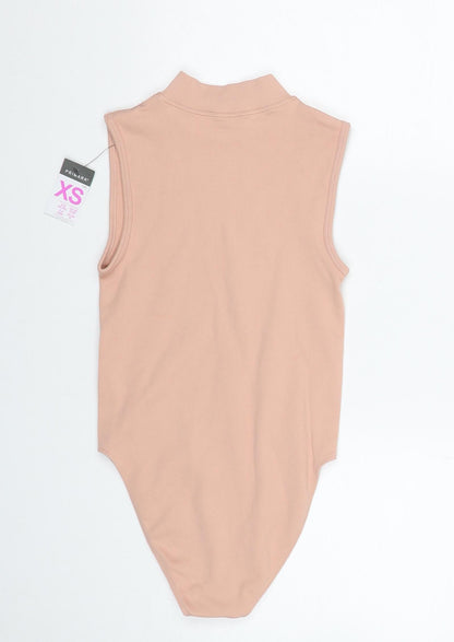 Primark Womens Beige Nylon Bodysuit One-Piece Size 6 Snap