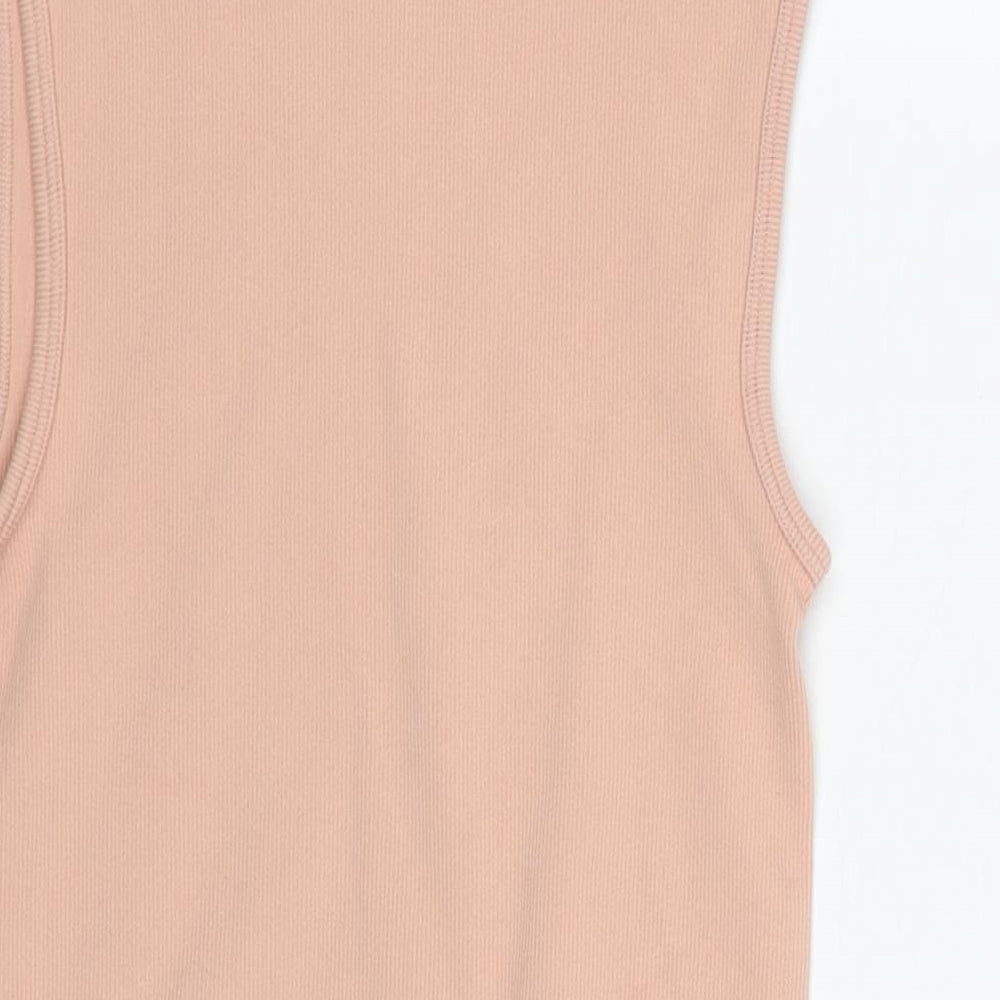 Primark Womens Beige Nylon Bodysuit One-Piece Size 6 Snap