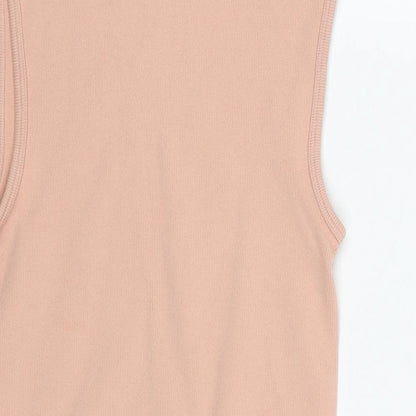 Primark Womens Beige Nylon Bodysuit One-Piece Size 6 Snap