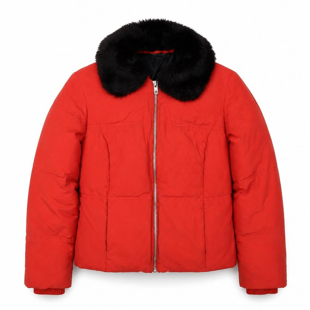 Womens UK Size 12 Topshop Red Puffer Jacket