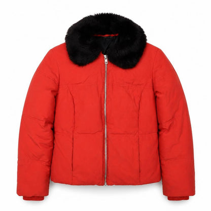 Womens UK Size 12 Topshop Red Puffer Jacket