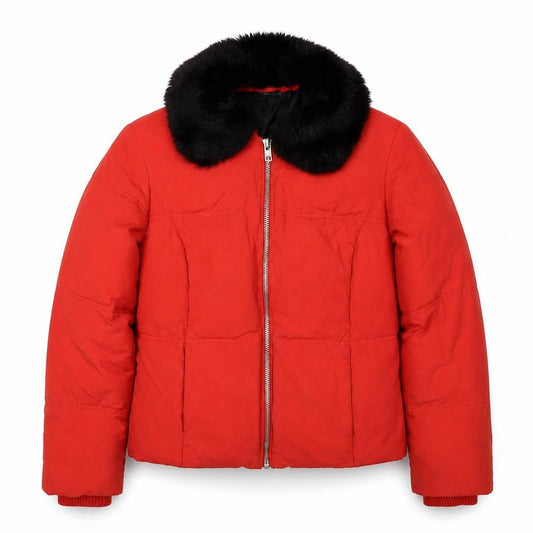 Womens UK Size 12 Topshop Red Puffer Jacket