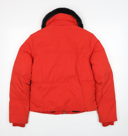 Womens UK Size 12 Topshop Red Puffer Jacket
