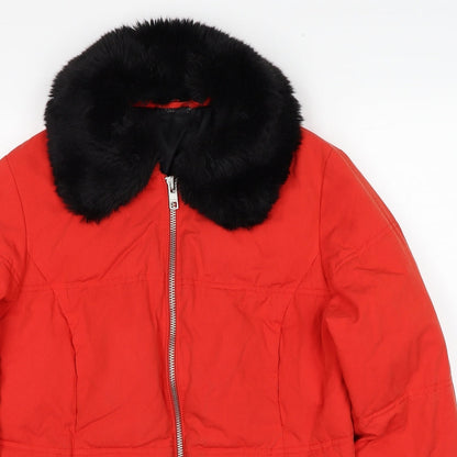 Womens UK Size 12 Topshop Red Puffer Jacket