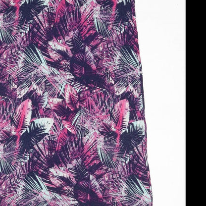 George Womens Purple Geometric Viscose Shift Size 10 V-Neck Pullover