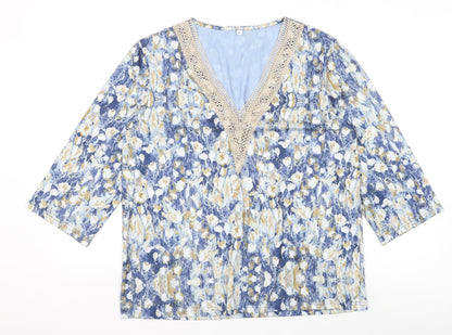 Womens UK Size M Preworn Blue Basic Blouse