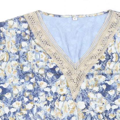 Womens UK Size M Preworn Blue Basic Blouse