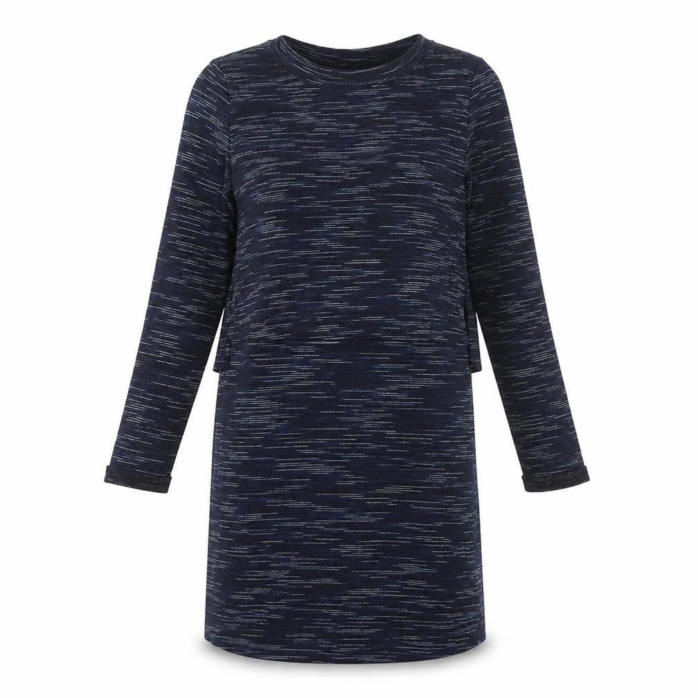 Topshop Womens Blue Striped Viscose T-Shirt Dress Size 8 Round Neck Pullover