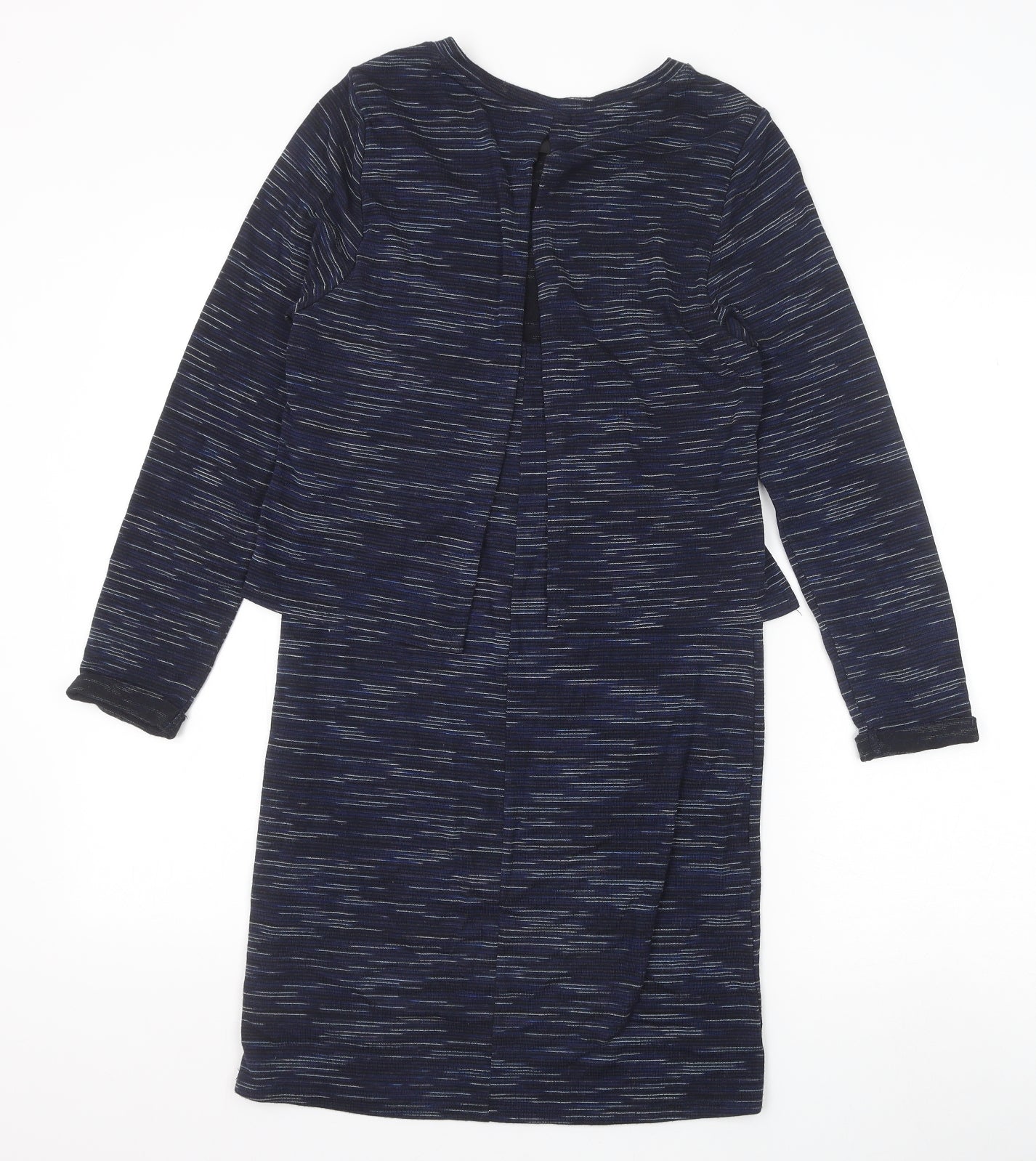 Topshop Womens Blue Striped Viscose T-Shirt Dress Size 8 Round Neck Pullover