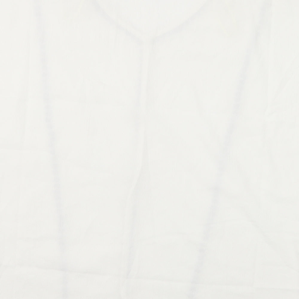 Nightingales Womens White Polyester Basic Blouse Size 16 V-Neck