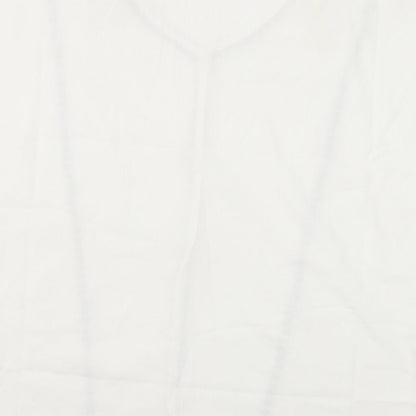 Nightingales Womens White Polyester Basic Blouse Size 16 V-Neck