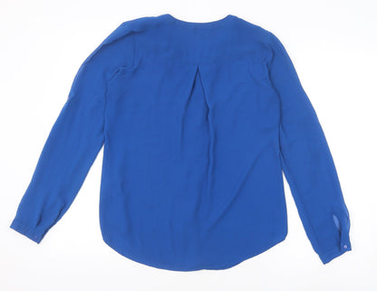 Womens UK Size 8 Warehouse Blue Basic Blouse