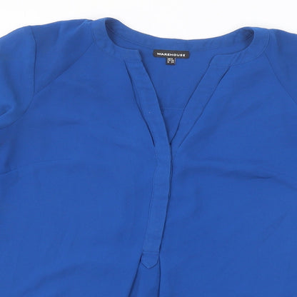 Womens UK Size 8 Warehouse Blue Basic Blouse
