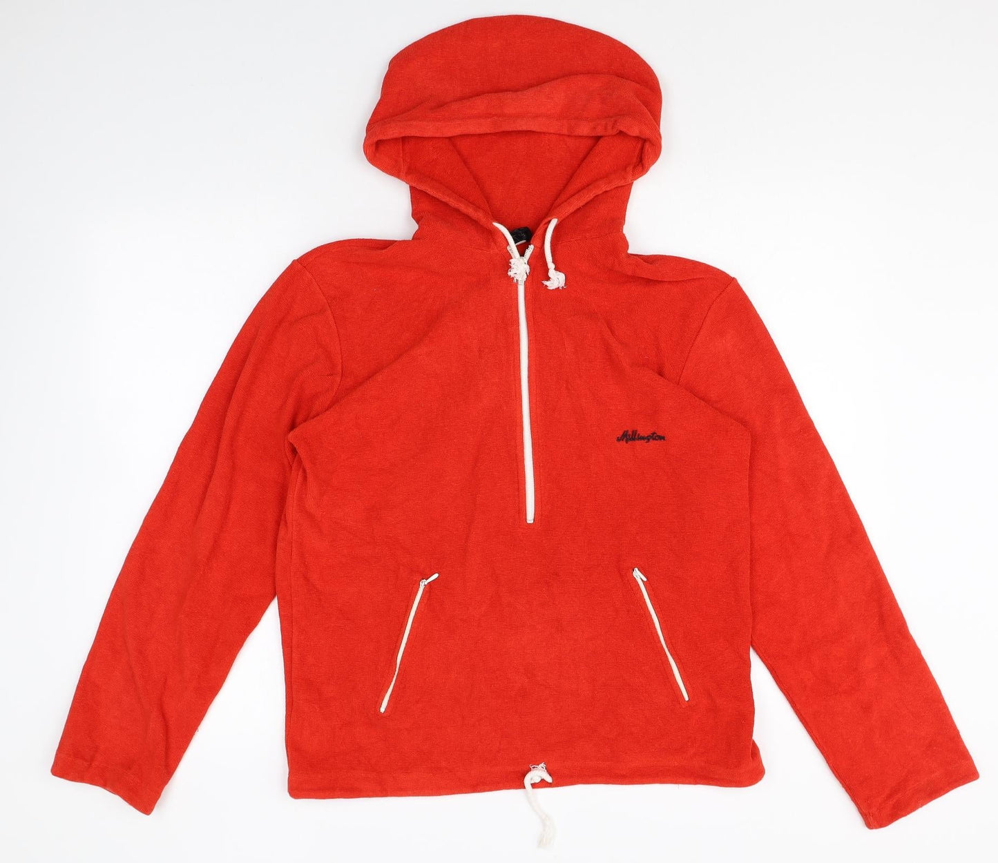Milton Womens Red Polyamide Pullover Hoodie Size L Zip