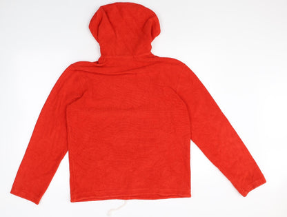 Milton Womens Red Polyamide Pullover Hoodie Size L Zip