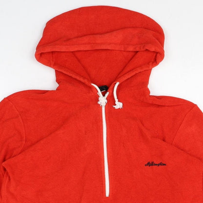 Milton Womens Red Polyamide Pullover Hoodie Size L Zip