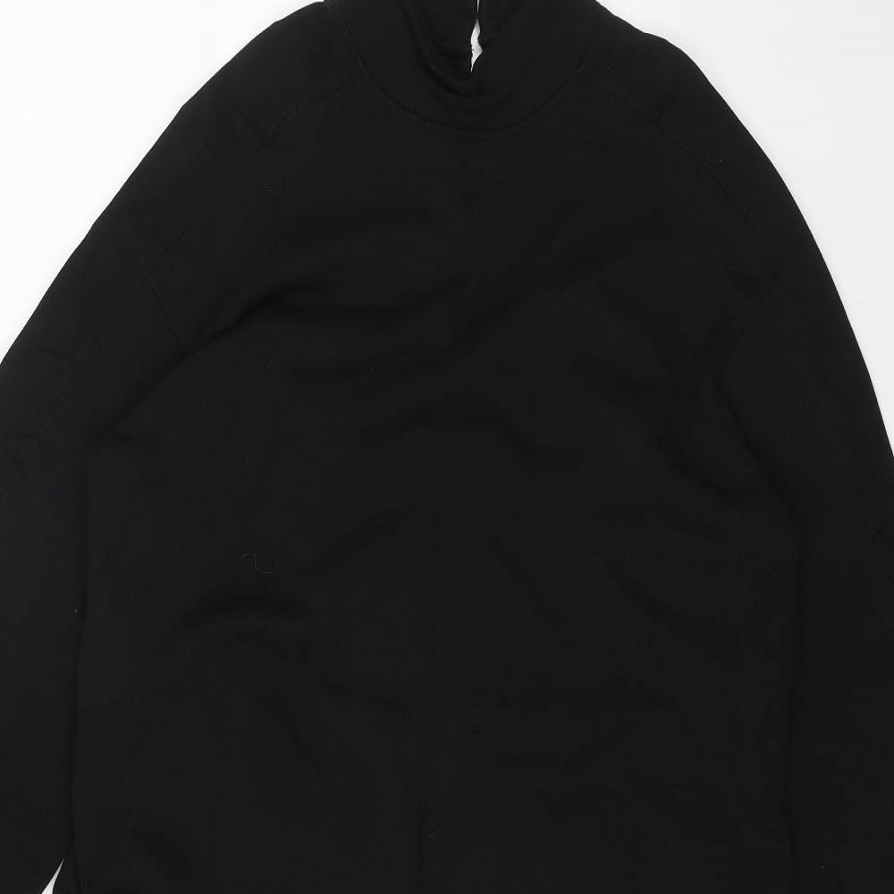 River Island Womens Black Cotton Mini Size M High Neck Button