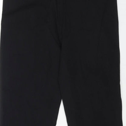 Zara Womens Black Cotton Bootcut Jeans Size XL L25 in Regular Zip