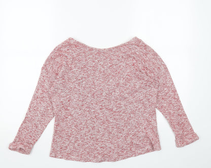 ASOS Womens Red Scoop Neck Cotton Pullover Jumper Size 8