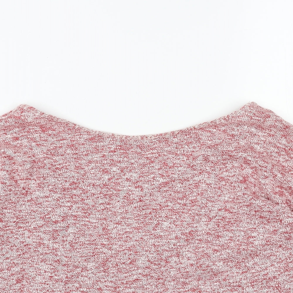 ASOS Womens Red Scoop Neck Cotton Pullover Jumper Size 8