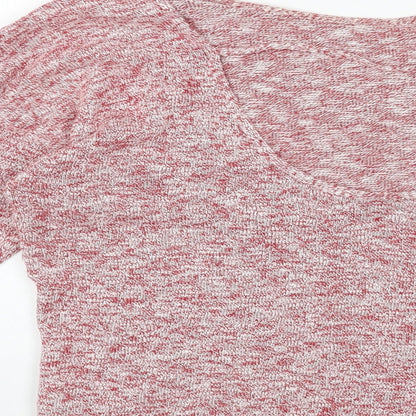 ASOS Womens Red Scoop Neck Cotton Pullover Jumper Size 8