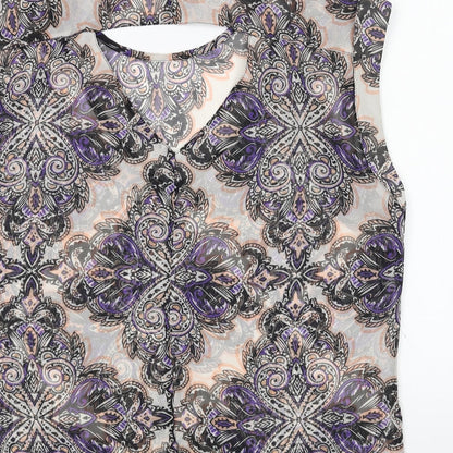 Womens UK Size 18 BHS Multicoloured Basic Blouse