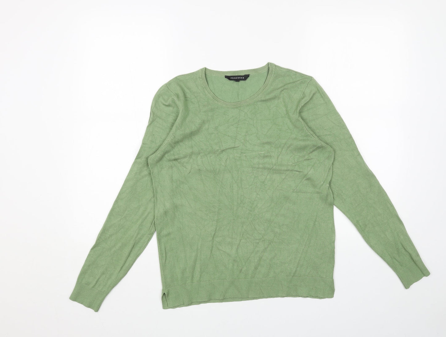 Womens UK Size 12 Peacocks Green Pullover Jumper