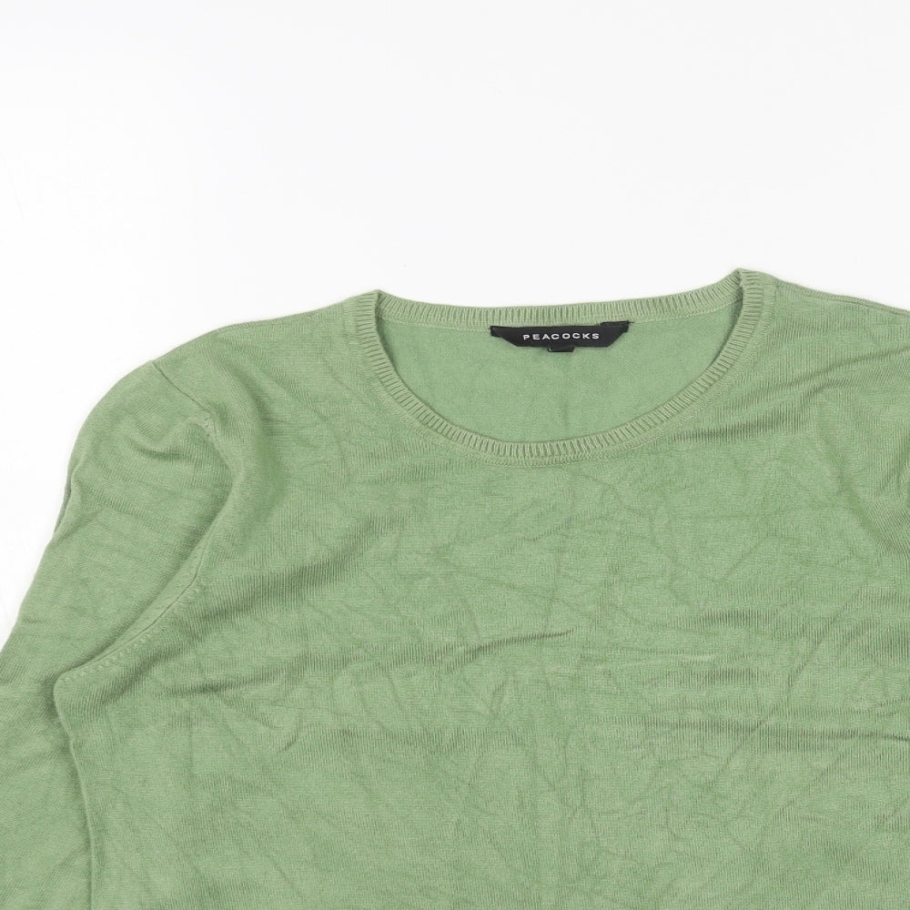 Womens UK Size 12 Peacocks Green Pullover Jumper