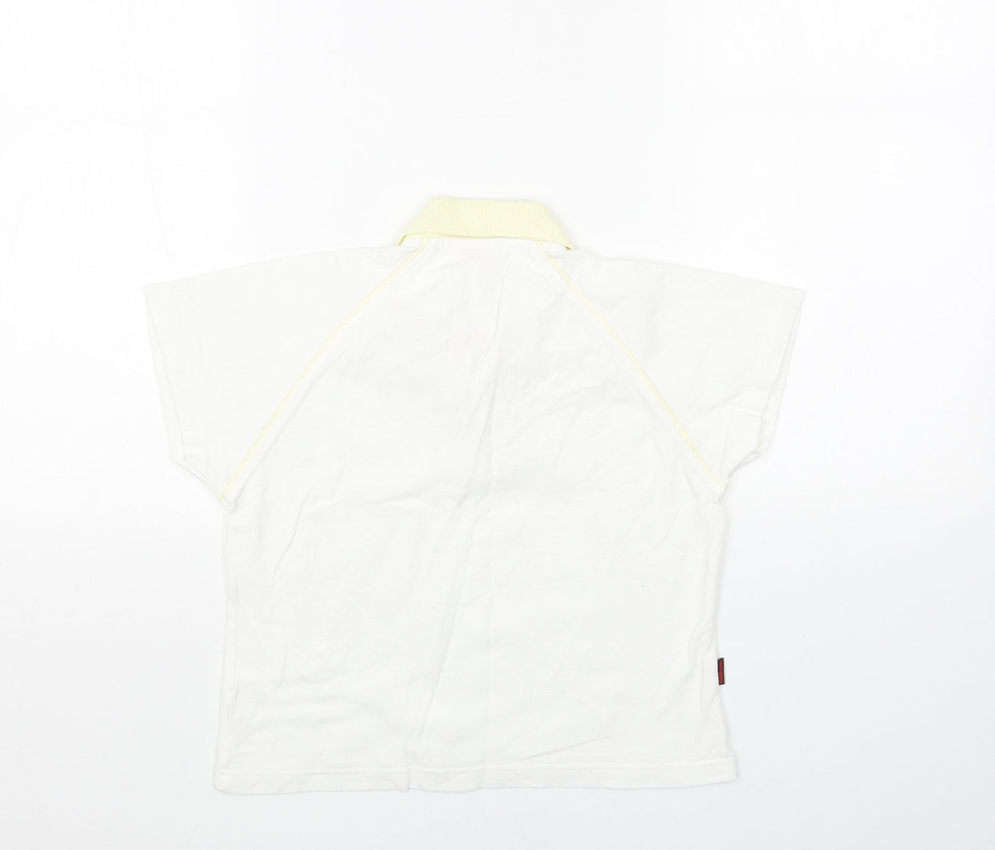 W Girls White Cotton Basic Polo Size 10 Years Collared Button
