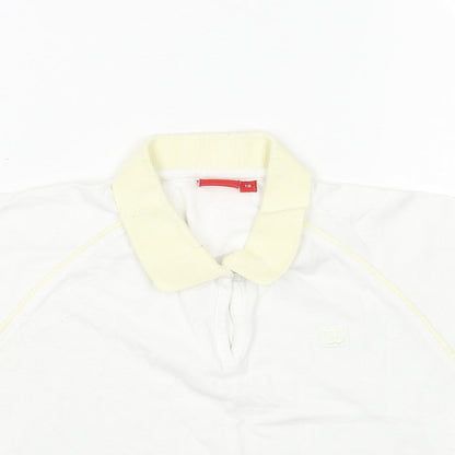 W Girls White Cotton Basic Polo Size 10 Years Collared Button