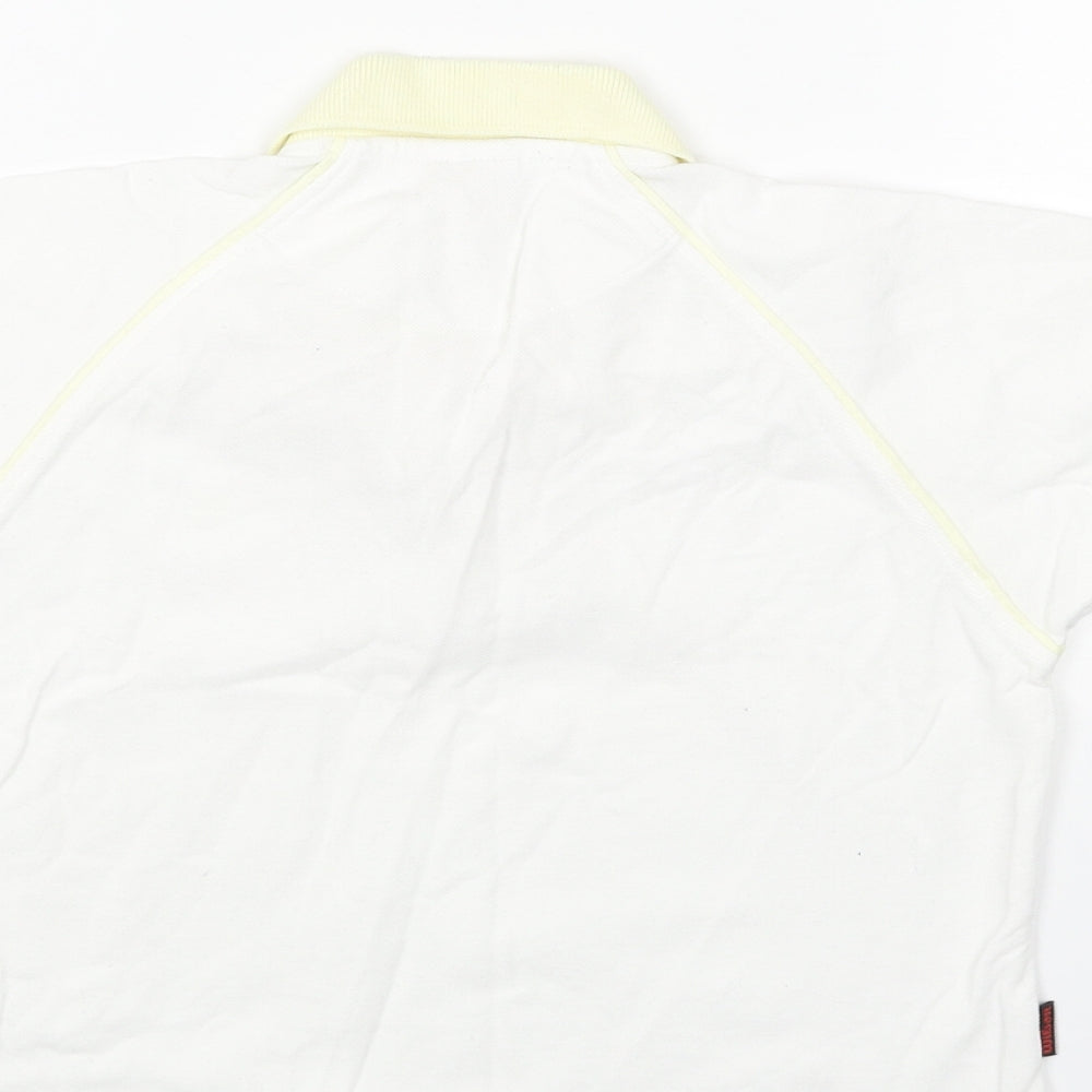 W Girls White Cotton Basic Polo Size 10 Years Collared Button