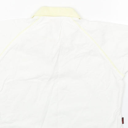 W Girls White Cotton Basic Polo Size 10 Years Collared Button