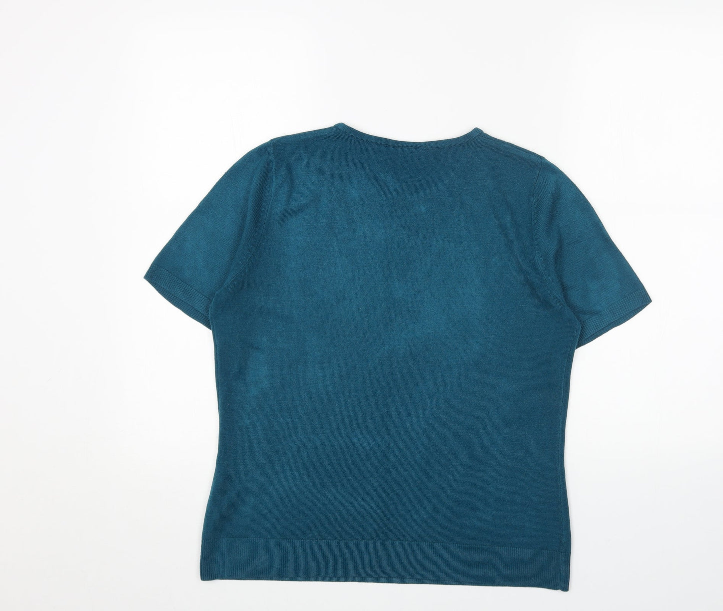 BHS Womens Blue Scoop Neck Acrylic Pullover Jumper Size 12