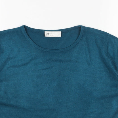 BHS Womens Blue Scoop Neck Acrylic Pullover Jumper Size 12
